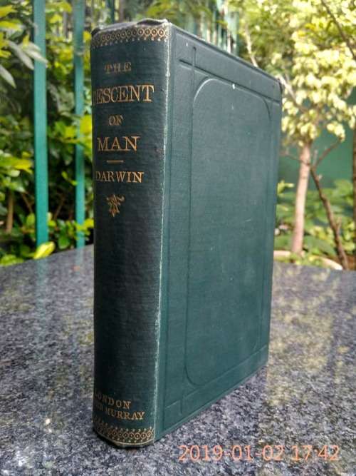 DARWIN, Charles - The Descent of Man and Selection in Relation to Sex - (1898 Hardcover)