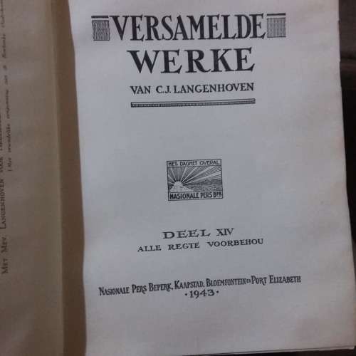 LANGENHOVEN, C.J. - Slegs deel XIV (14) van 'n ou rooi onvolledige stel Versamelde Werke