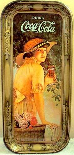COCA-COLA - Vintage Advertising Tray - (A 1972 reproduction of a 1916 advert)