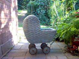 PINK DOLL'S PRAM - Wicker
