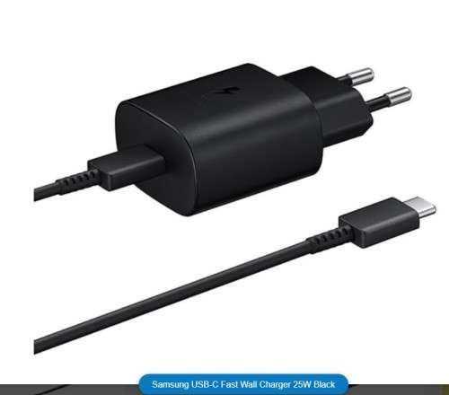 Fast Charger USB-C 25 watt For Samsung Galaxy Note 10 S10 5G S20 Ultra S21 Z Fold 3 Iphone 11 12 13