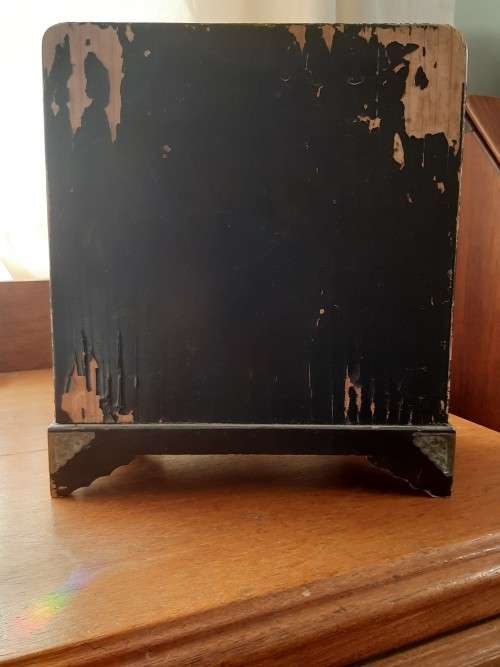 Antique Lacquered Tea Caddy/Miniature Chest of Drawers
