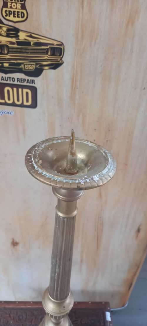 Large Copper Candle Holder with biblical scenes. Beautiful & scares. See photos