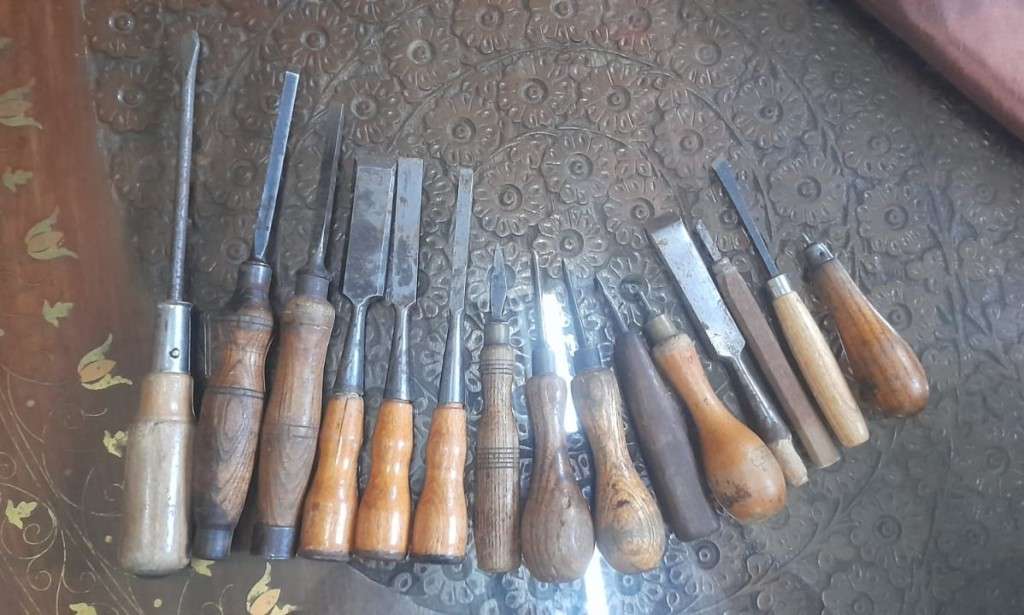 Set of 15 old Wood working tools. See photos