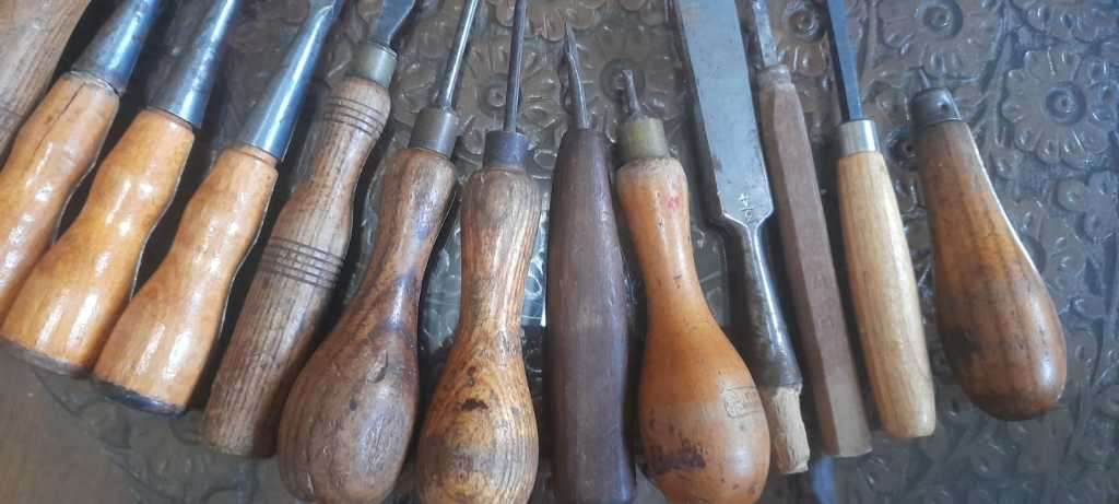 Set of 15 old Wood working tools. See photos