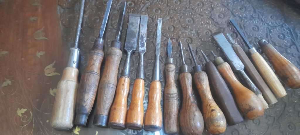 Set of 15 old Wood working tools. See photos