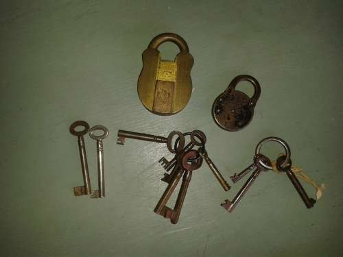 selection of antique locks & padlocks