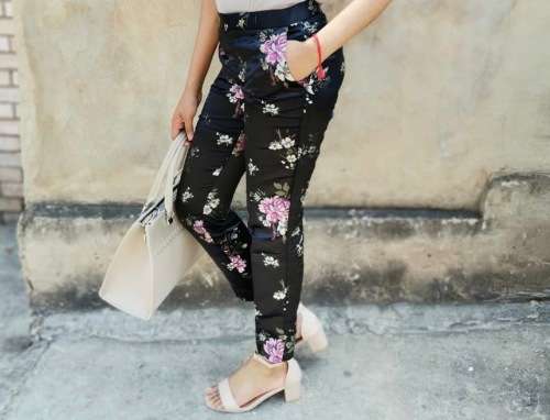 Original Zara Jacquard Trousers - Size Medium