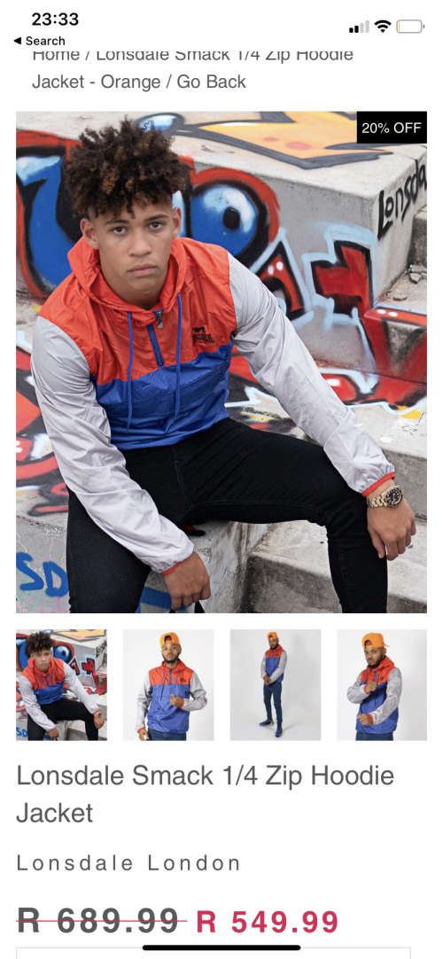 Original Lonsdale of Londen Mens Jacket - Size Large