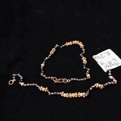 9 ct Gold and Black Beads hand chains x 2(Mangal Sutra)((SOLD AT A FRACTION ABOVE GOLD VALUE)