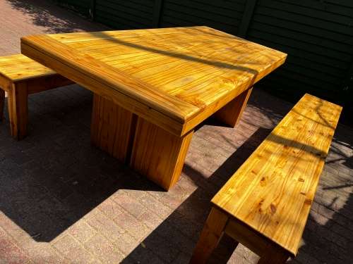 8 Seater Pine Picnic Table & Benches