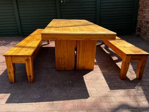 8 Seater Pine Picnic Table & Benches