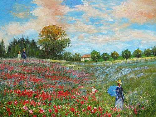 Claude Monet Repro Painting Oil On Canvas ~Poppy Field~ 90 x 120 cm