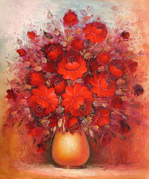 Floral Painting Oil On Canvas *Flowers In Vase* 50 x 60 CM