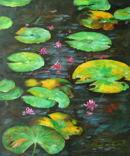 Floral Painting Oil On Canvas *Water Lily Pool* 50 x 60 CM