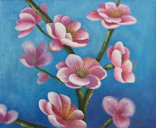 Floral Painting Oil On Canvas *Pink Blossoms* 50 x 60 CM