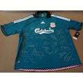 Liverpool FC Aqua Green Signed Shirt - 2008 / 2009 3rd strip