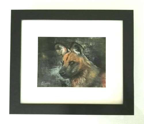AFRICAN WILD DOG ORIGINAL OIL PAINTING 5