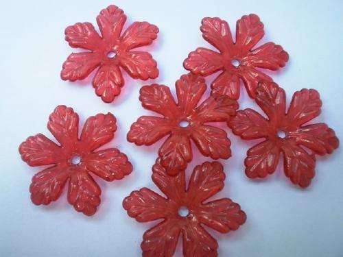 Red Acrylic Flower 5pc