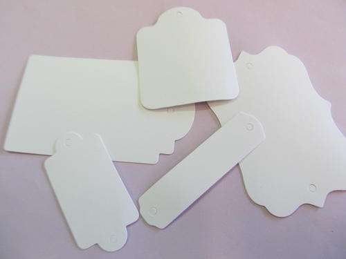 6PC MIXED SHAPE/SIZES WHITE TAGS -CHEAP COURIER DELIVERY