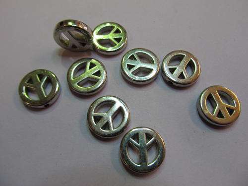 PEACE SIGN ACRYLIC BEADS-10PC