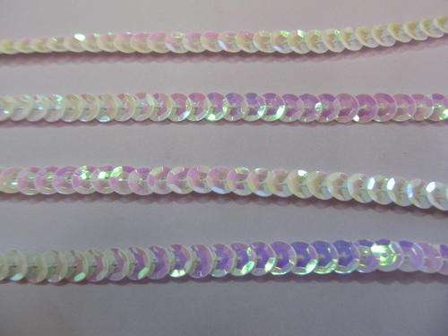 WHITE SEQUINS STRIPS-30CM