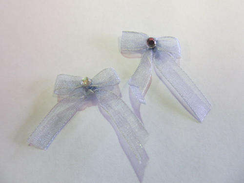 GREY BOW WITH RHINESTONES EMBELLISHMENT-5PC