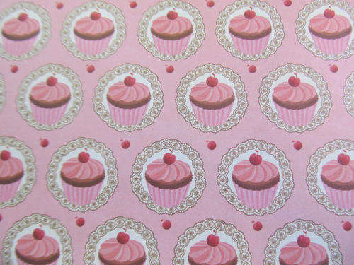 CUPCAKE DESIGN PAPER-20CM X 20CM-CHEAP POSTAGE OPTIONS
