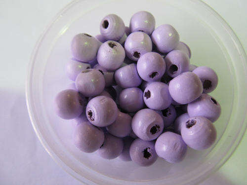 PURPLE ROUND WOODEN BEADS-20PC