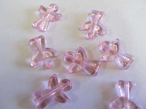 PINK ACRYLIC ANGELS-2PC-23MM X 19MM