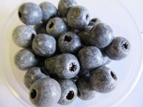 SHADES OF GREY ROUND WOODEN BEADS-20PC