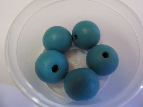 WOODEN BEADS GREEN ROUND - 20MM - 4PC