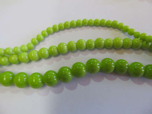 3 X 25PC GREEN GLASS BEADS MIX