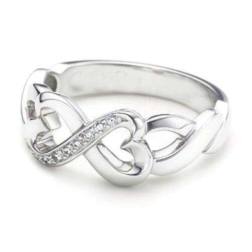 925 Silver Fashion Jewelry, Inlaid Infinity Heart ring - FREE SHIPPING