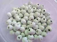 WOODEN BEADS ROUND WHITE - 6MM - 50PC