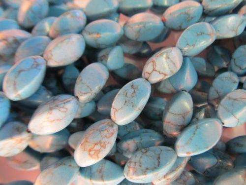 TURQUOISE HOWLITE NATURAL BEADS - 25PC