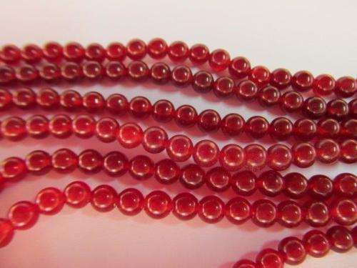 ROUND RED JADE NATURAL BEADS - 6OPC