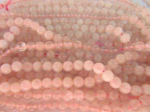 ROUND ROSE QUARTS NATURAL BEADS - 60PC