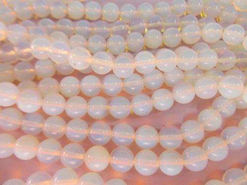 ROUND MOONSTONE NATURAL BEADS - 40PC