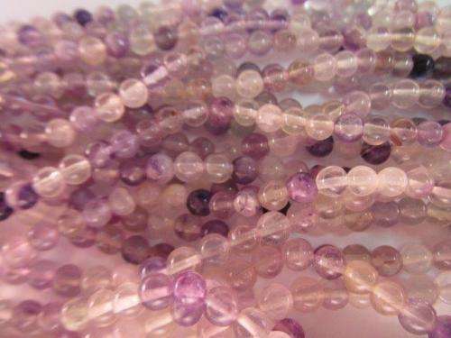 ROUND FLUORITE NATURAL BEADS - 65PC