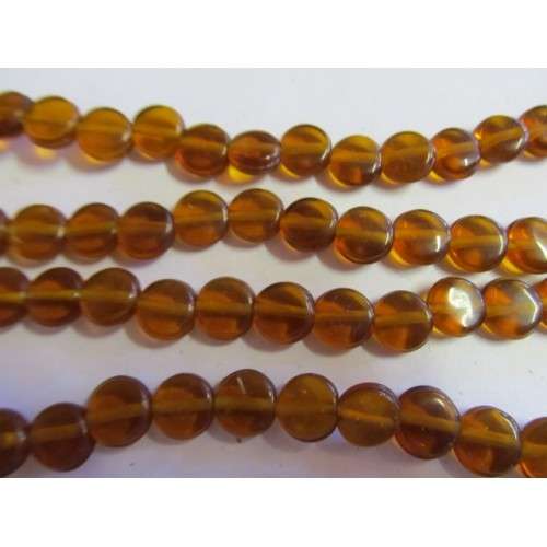 GLASS INDIAN BEADS - BROWN - 20PC