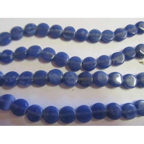 GLASS INDIAN BEADS - DENIM BLUE - 20PC