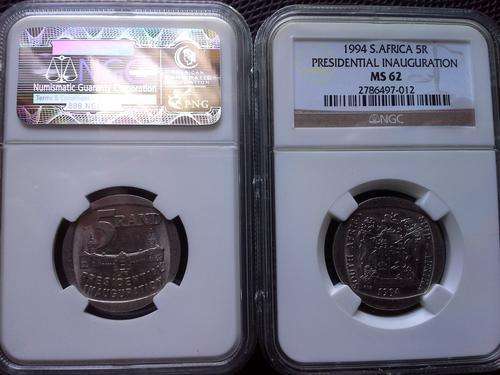 **X-MAS CLEARANCE** MANDELA INAUGURATION 1994 R5 MS62 NGC