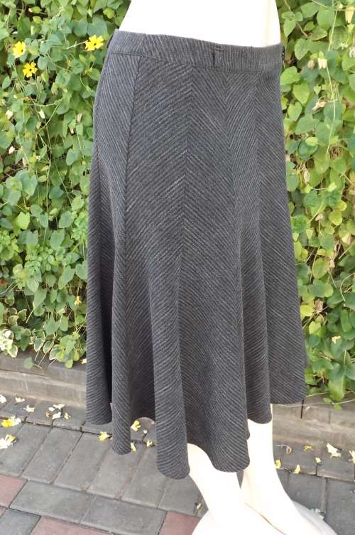 Dark grey gored skirt for winter by Judy's Pride in size 36/12.