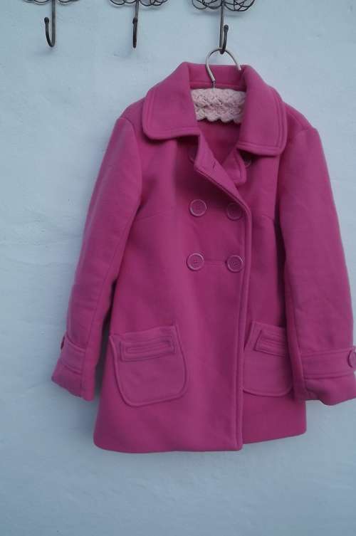 Pretty in pink! Fashion Diva warm and cosy double breast jacket for 10 to 11 year  old girl