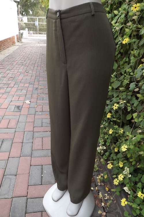 Dark olive green Truworths 100% polyester pants size 40/16 with wide legs.Loose fit.As new.