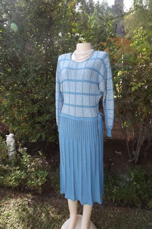 Amazing Truworths  Exclusive acrylic knit dress in blue.Size 36/12 with dolman sleeves.New condition
