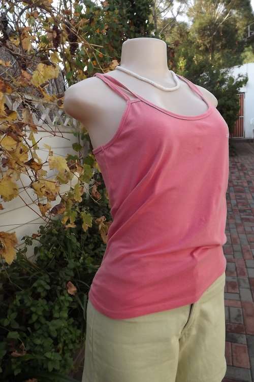 Apricot colour stretch cotton top by Converse All Star size 38/14.Twin straps over shoulders