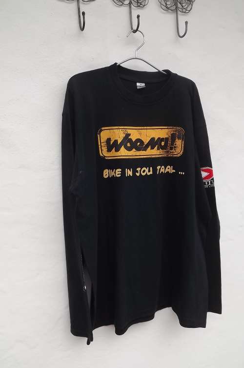 Long Sleeve black Vic Bay 100% cotton T shirt.Size XL.Print on front and arms.Used once or twice