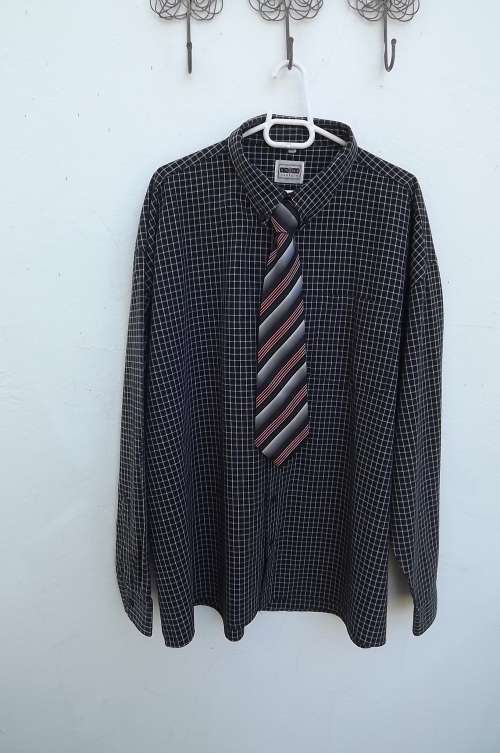 Stone Harbour black checked 3XL long sleeves 100% heavy cotton fabric.